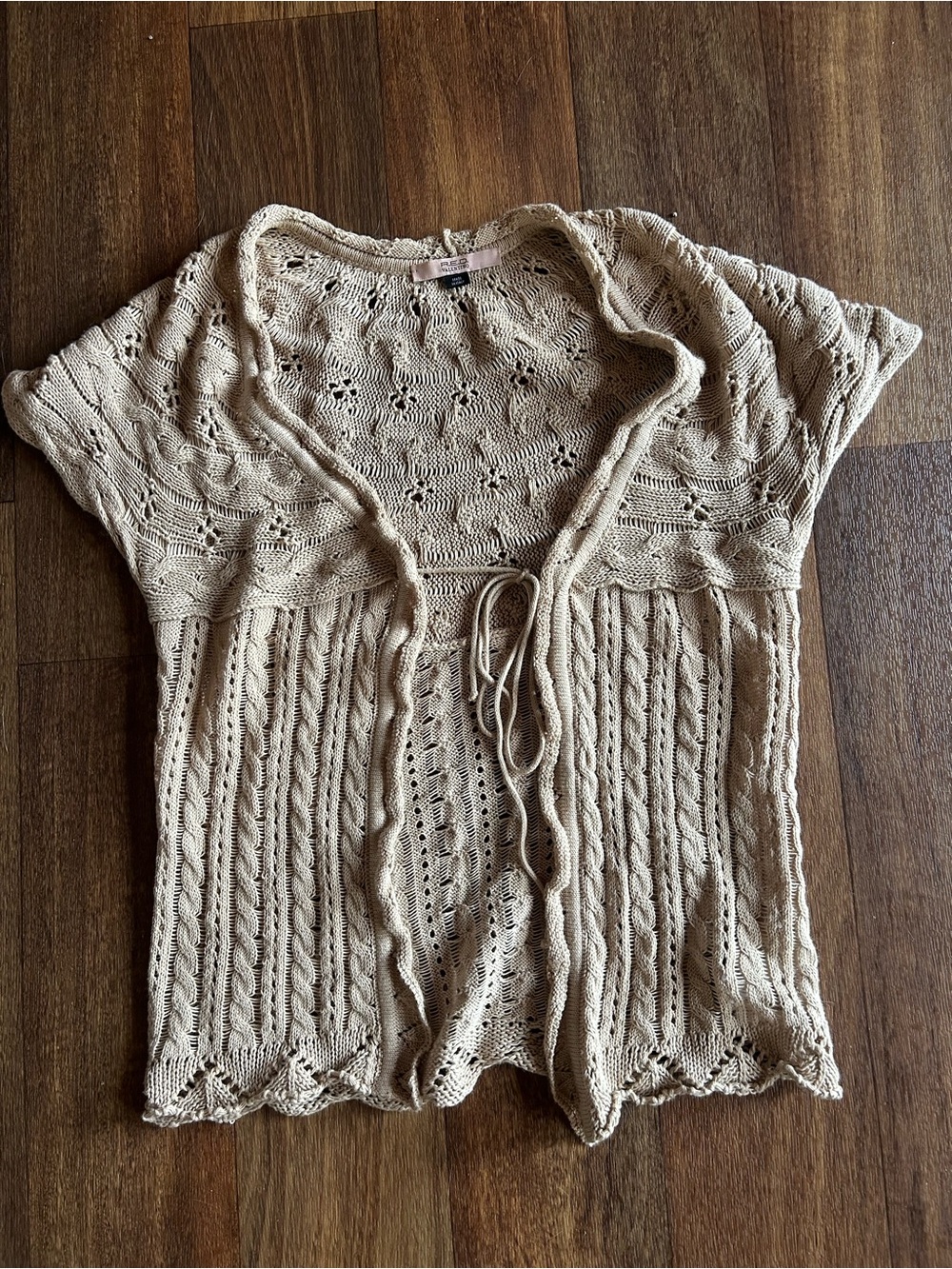 Valentino Cream Open-Knit Tie-Front Camisole